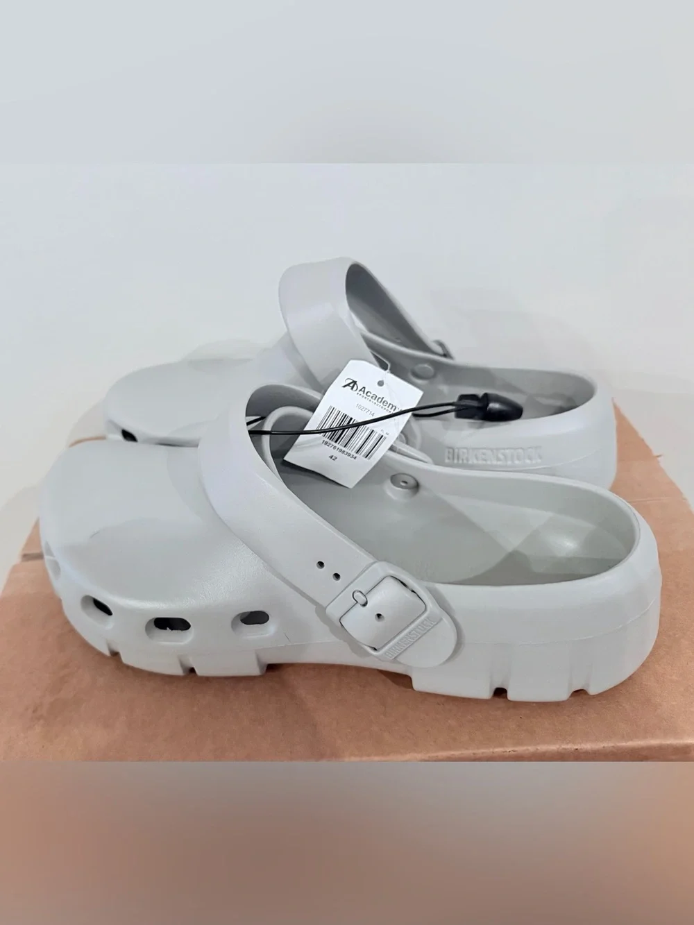 Birkenstock Unisex Slip-On Clog Sandals in Light Gray